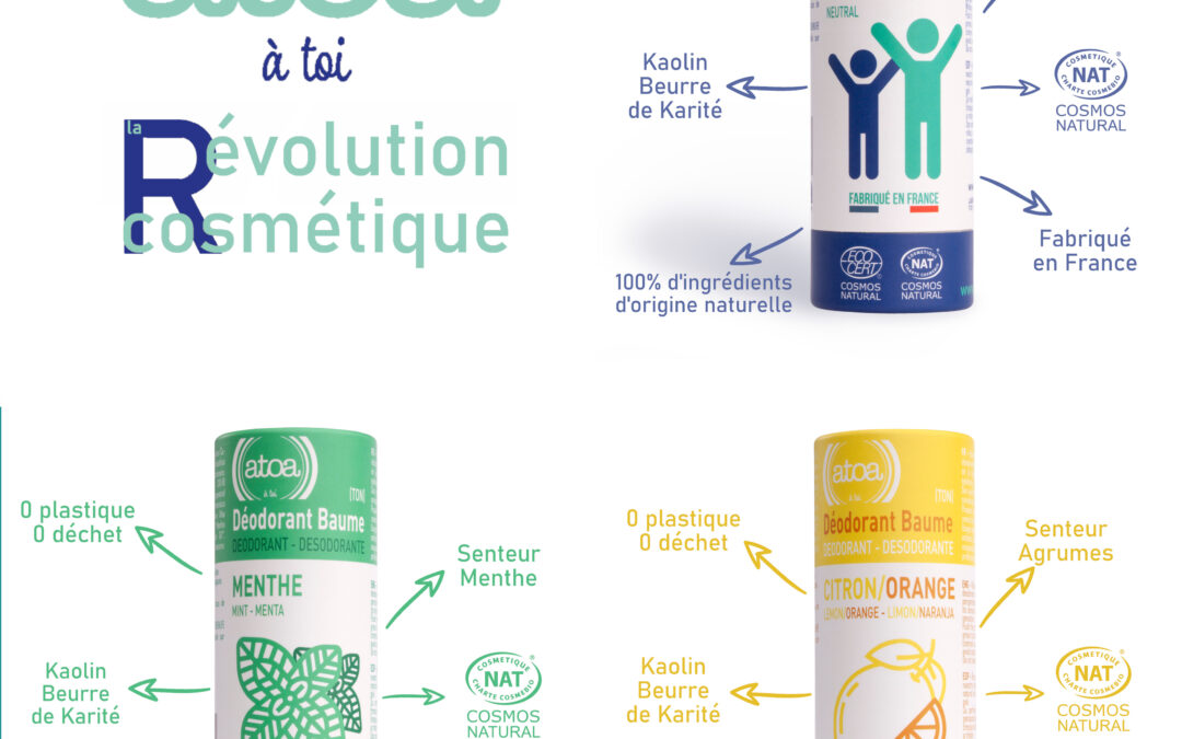 ATOA : COSMETIQUES ZÉRO DÉCHET ET 100% NATURELS