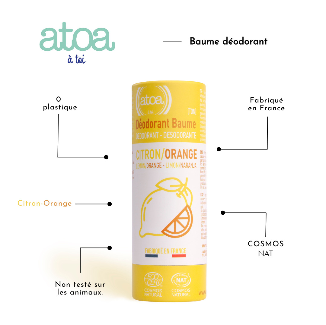 toa-Déodorant 0 déchets Senteur Agrumes déodorant baume agrume