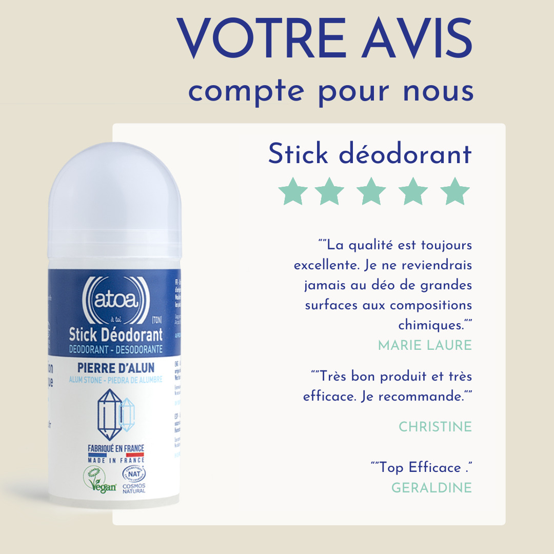 Atoa-avis stick déodorant pierre d'alun