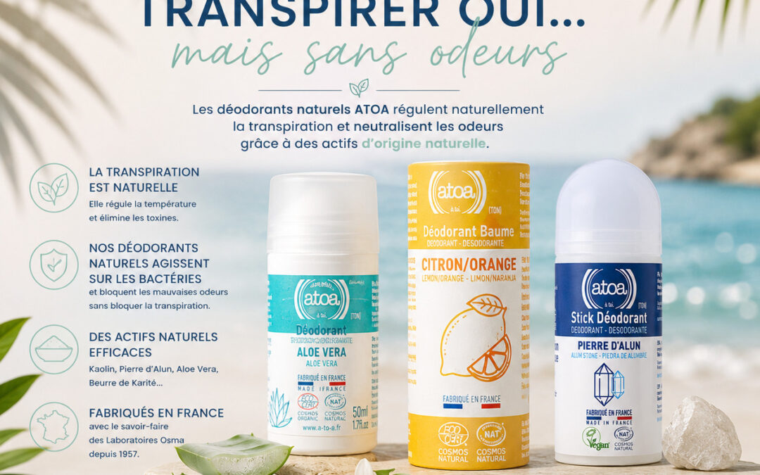 Transpirer oui… mais sans odeurs : pourquoi choisir un déodorant naturel ?